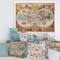 Designart - Ancient Map of The World VIII - Vintage Canvas Wall Art Print